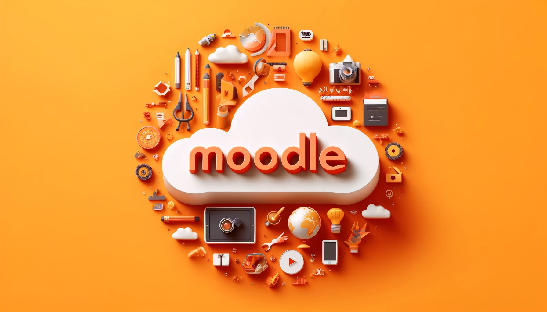 KI generated image moodle cloud with small items around