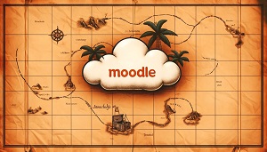 KI generated image moodle cloud embedded in a treasure map